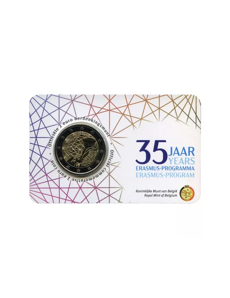 BU : 2 EURO COMMEMORATIVE 2022 COINCARD : BELGIQUE - 35 ANS DU PROGRAMME ERASMUS (Version flamande)