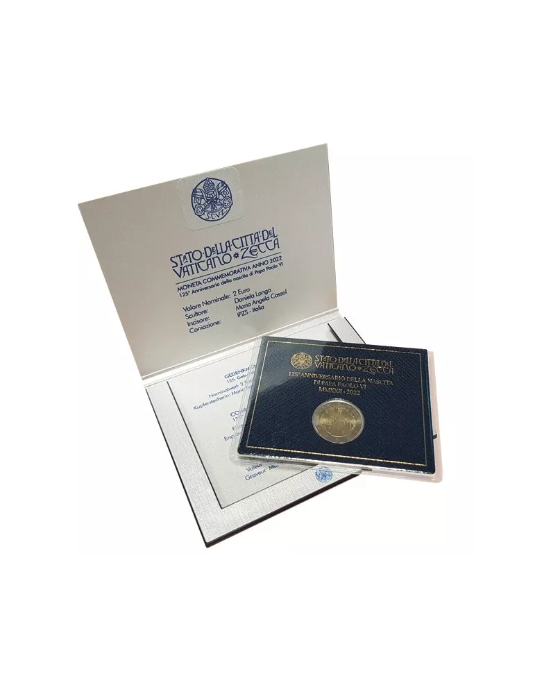 BU : 2 EURO COMMEMORATIVE 2022 : VATICAN (125 ans de la naissance du pape Paul VI)