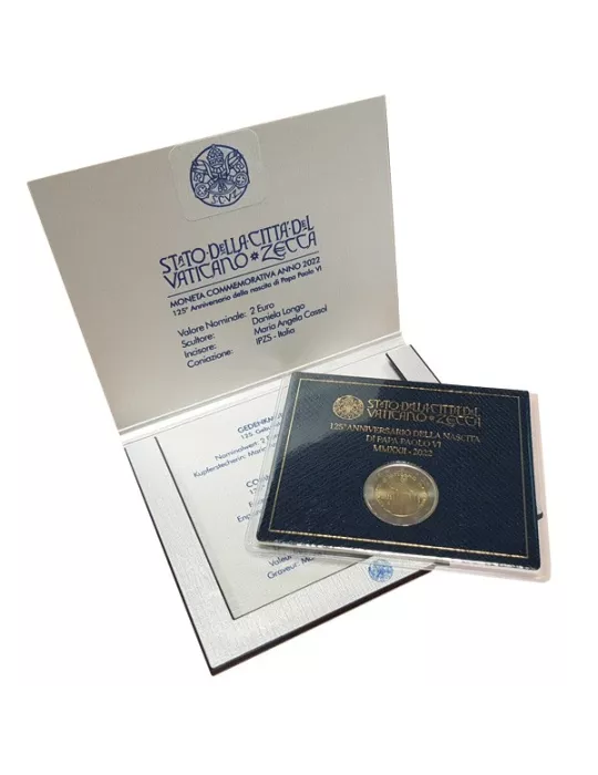BU : 2 EURO COMMEMORATIVE 2022 : VATICAN (125 ans de la naissance du pape Paul VI)