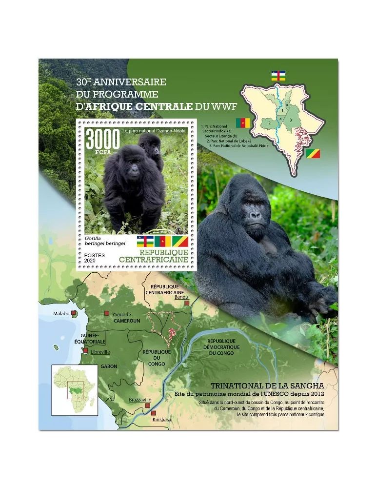 n° 1689 - Timbre CENTRAFRIQUE Blocs et feuillets