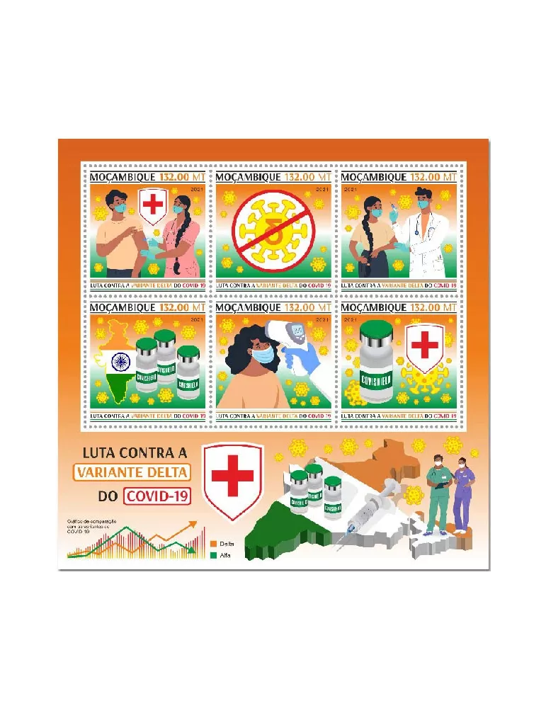 n° 9208/9213 - Timbre MOZAMBIQUE Poste