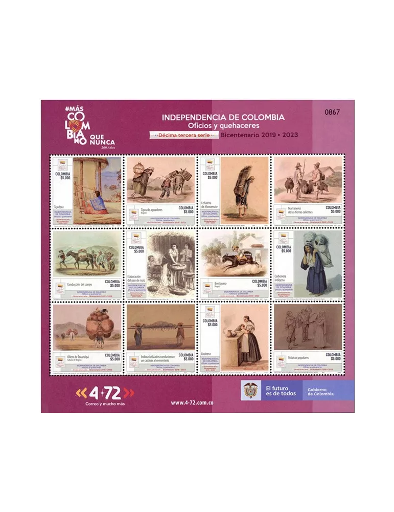 n° 2363/2374 - Timbre COLOMBIE Poste