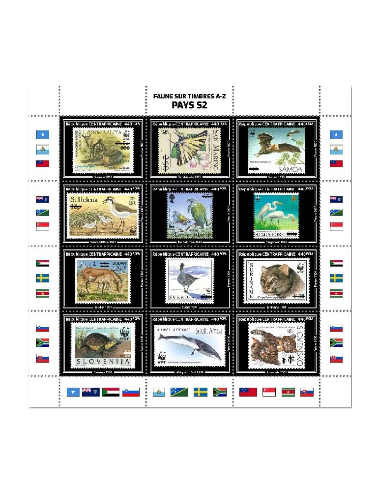 n° 6999/7010 - Timbre CENTRAFRIQUE Poste