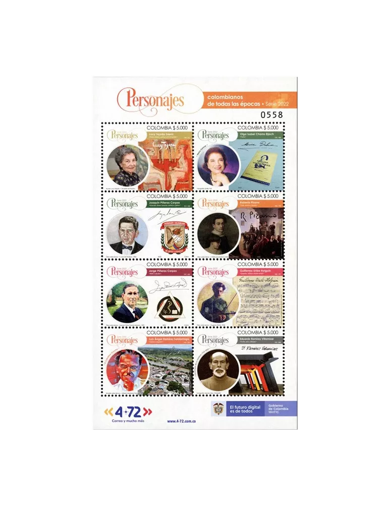 n° 2539/2546 - Timbre COLOMBIE Poste