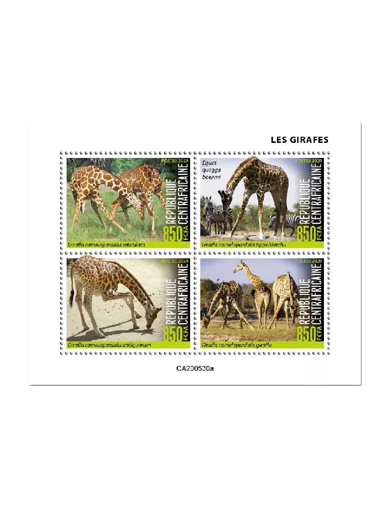 n° 7375/7378 - Timbre CENTRAFRIQUE Poste