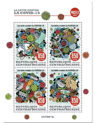 n° 7444/7447 - Timbre CENTRAFRIQUE Poste