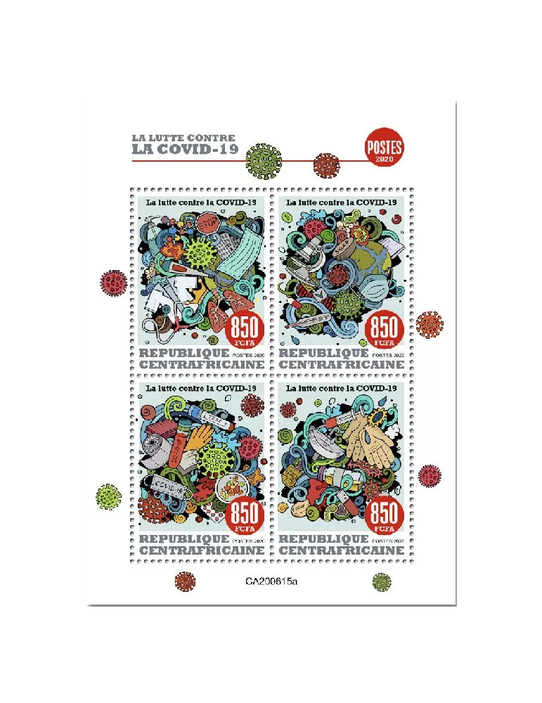 n° 7444/7447 - Timbre CENTRAFRIQUE Poste