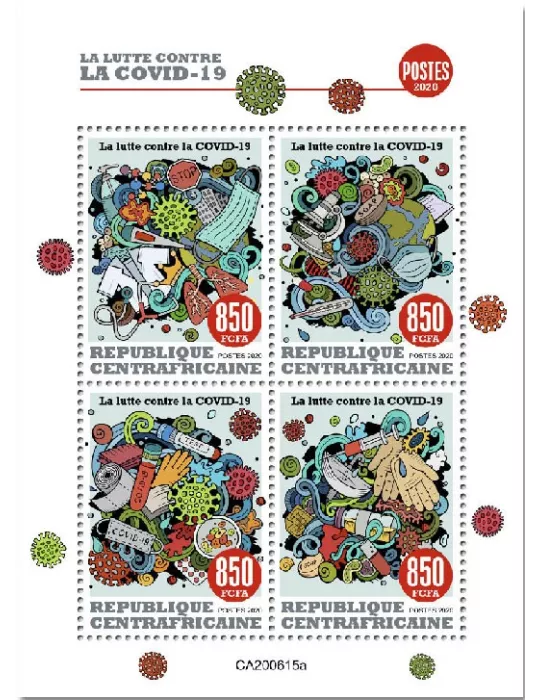 n° 7444/7447 - Timbre CENTRAFRIQUE Poste