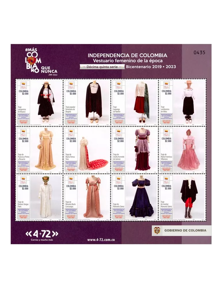 n° 2570/2581 - Timbre COLOMBIE Poste