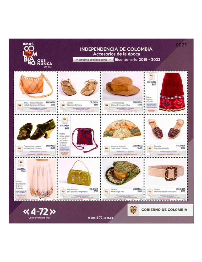 n° 2595/2606 - Timbre COLOMBIE Poste