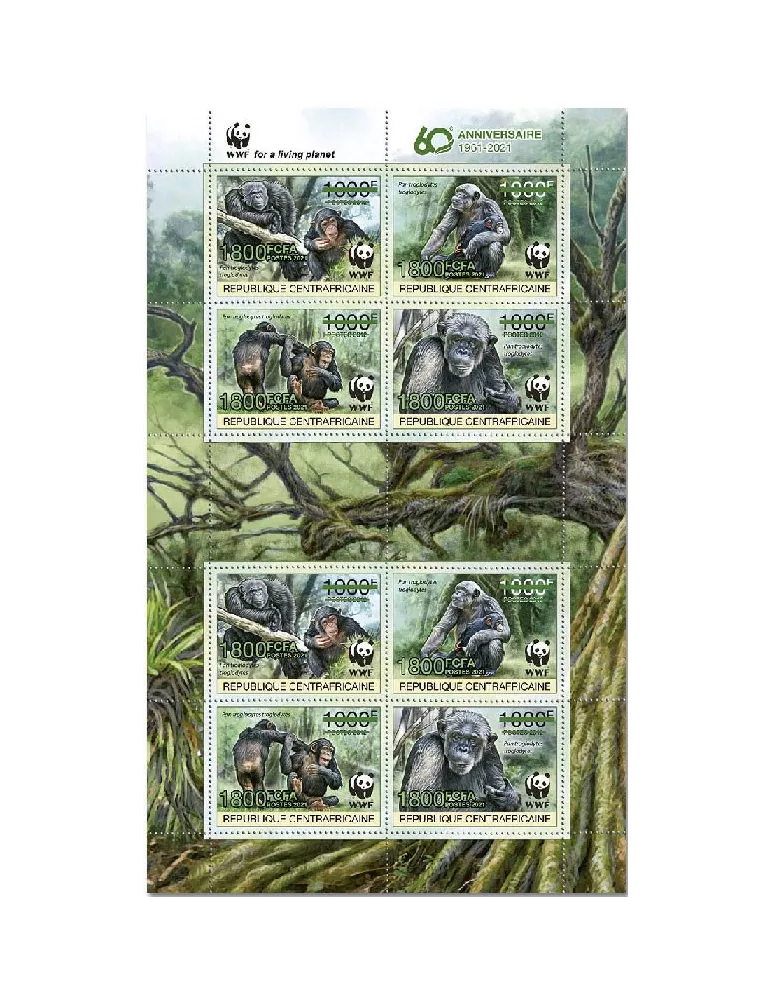 n° 7834/7837 - Timbre CENTRAFRIQUE Poste