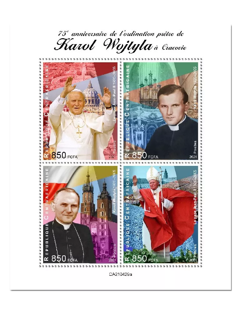 n° 8137/8140 - Timbre CENTRAFRIQUE Poste