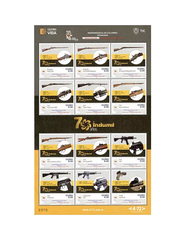 n° 2698/2709 - Timbre COLOMBIE Poste