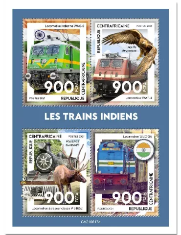 n° 8253/8256 - Timbre CENTRAFRIQUE Poste