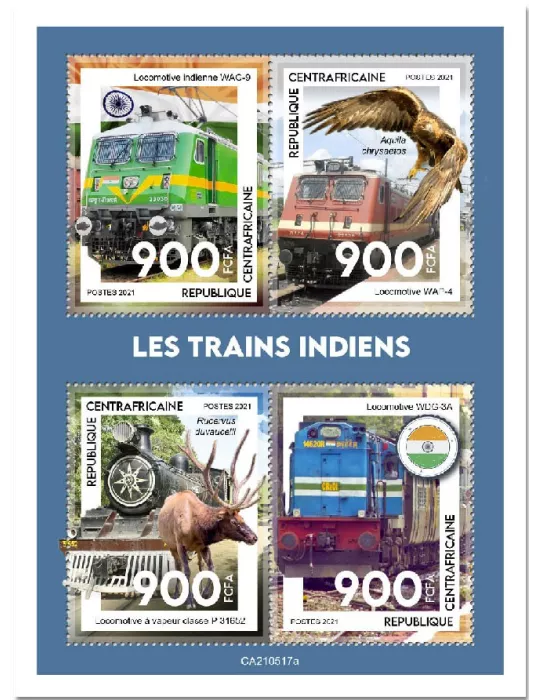 n° 8253/8256 - Timbre CENTRAFRIQUE Poste