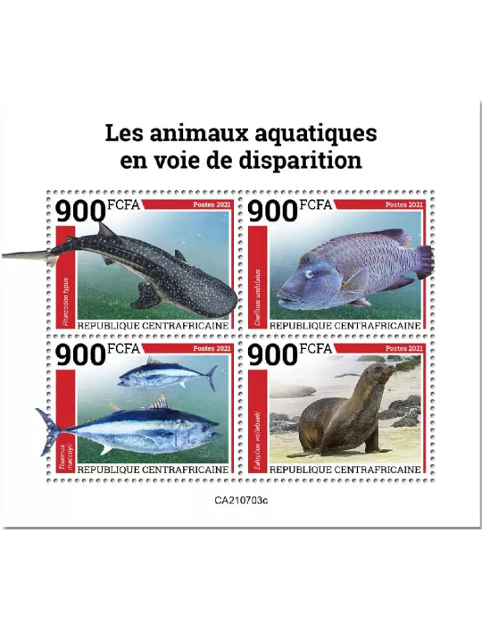 n° 8441A/8444A - Timbre CENTRAFRIQUE Poste