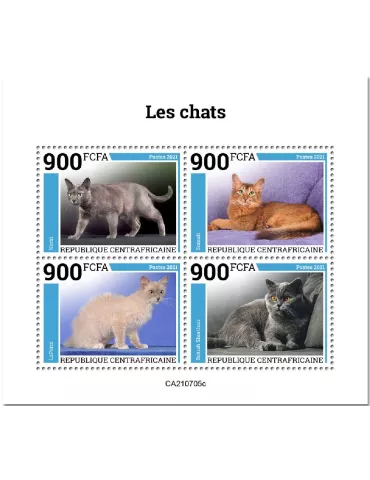 n° 8449A/8452A - Timbre CENTRAFRIQUE Poste