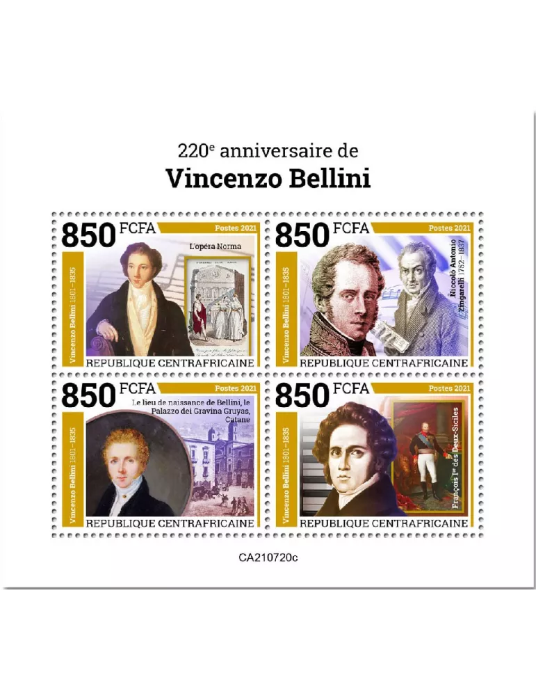 n° 8509A/8512A - Timbre CENTRAFRIQUE Poste