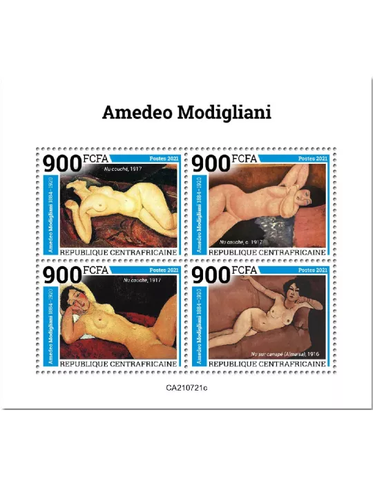 n° 8513A/8516A - Timbre CENTRAFRIQUE Poste