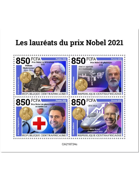 n° 8525A/8528A - Timbre CENTRAFRIQUE Poste