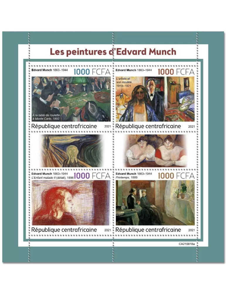 n° 8743/8746 - Timbre CENTRAFRIQUE Poste