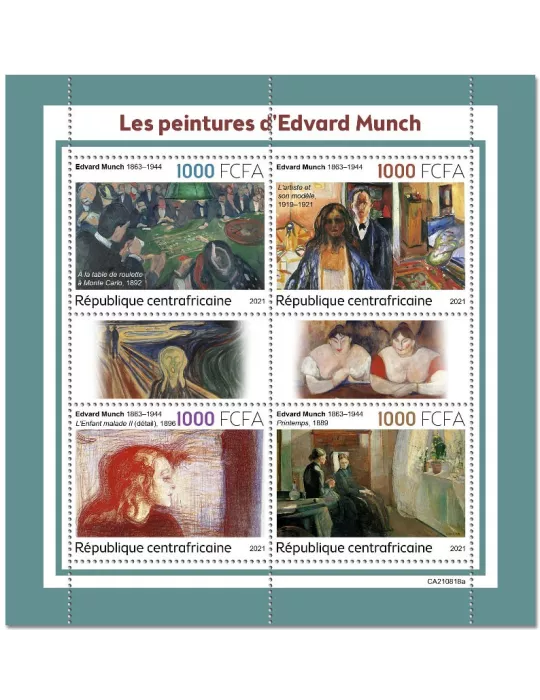 n° 8743/8746 - Timbre CENTRAFRIQUE Poste