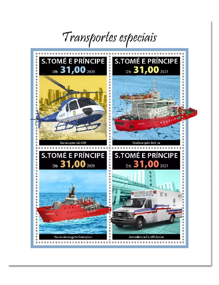 n° 8050/8053 - Timbre SAINT-THOMAS ET PRINCE Poste