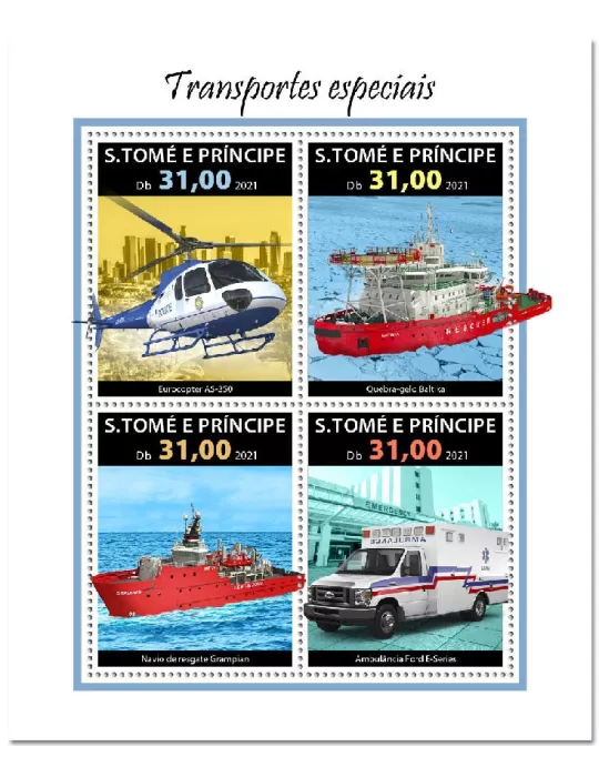 n° 8050/8053 - Timbre SAINT-THOMAS ET PRINCE Poste