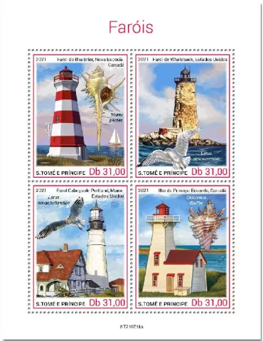 n° 8643/8646 - Timbre SAINT-THOMAS ET PRINCE Poste