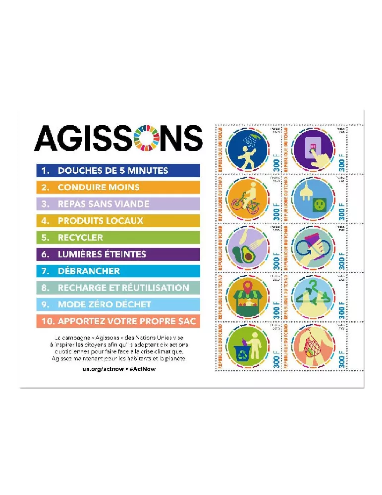 n° 2705/2714 - Timbre TCHAD Poste