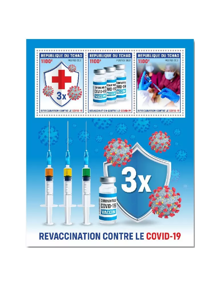 n° 3952/3954 - Timbre TCHAD Poste
