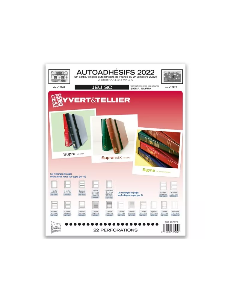 FRANCE AUTOADHESIFS SC : 2022 - 2E SEMESTRE (JEUX AVEC POCHETTES)