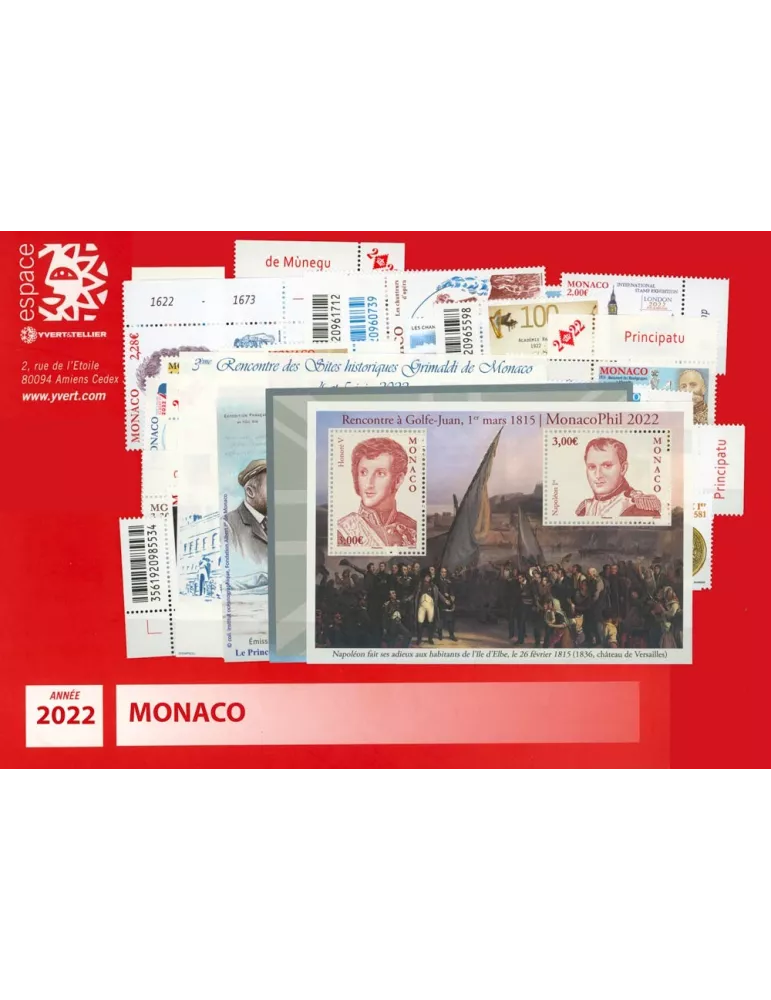 n° 3308/F3362 - Timbre Monaco Année complète (2022)