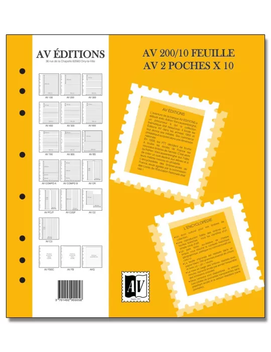 Feuille AV : 2 poches (x10) - AV EDITIONS®