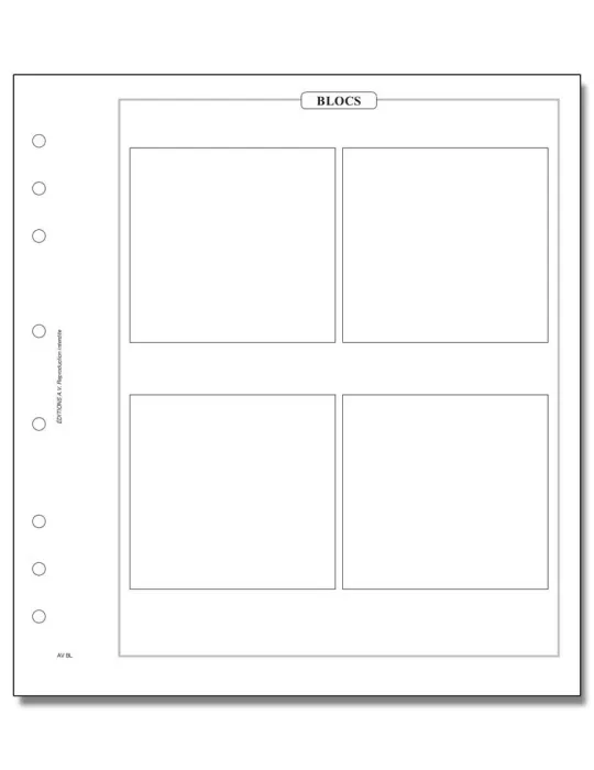 Feuille AV : pour 4 blocs (CNEP, FFAP, etc.) (x10) - AV EDITIONS®