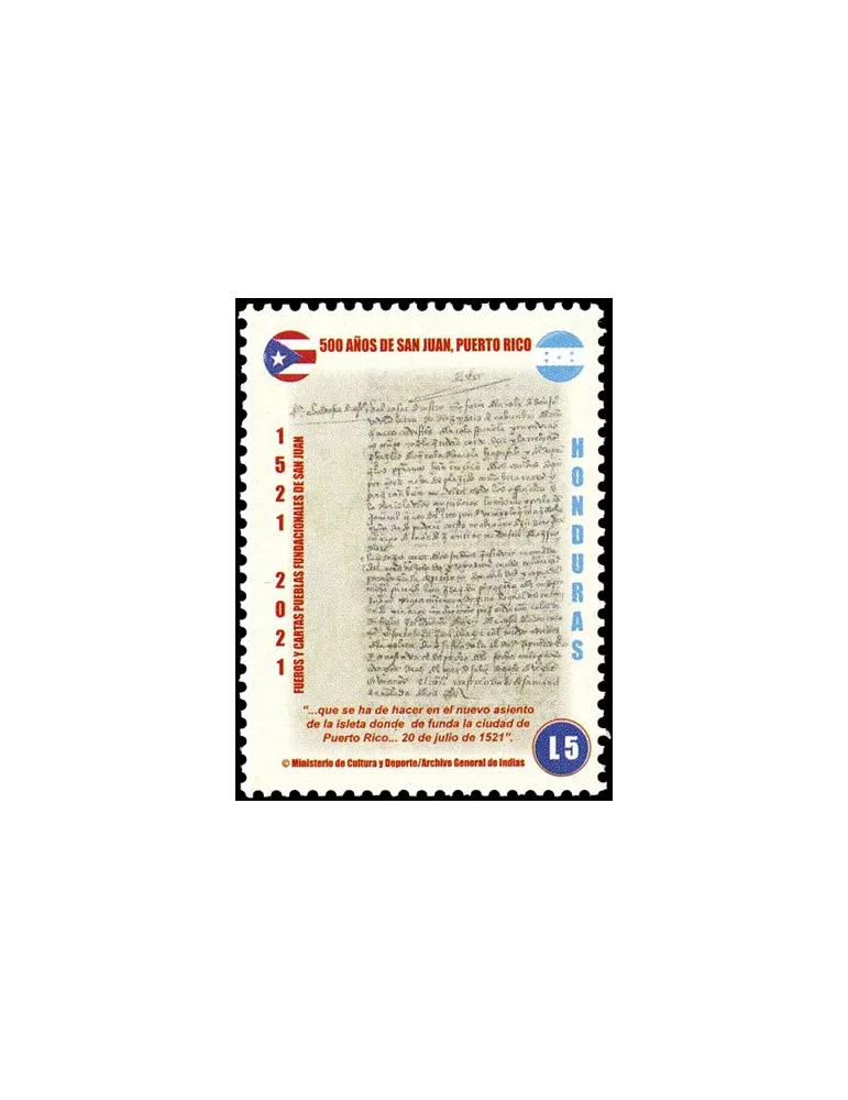 n° 335/338 - Timbre HONDURAS Poste