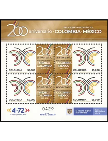 n° 2412/2413 (2 paires) - Timbre COLOMBIE Poste