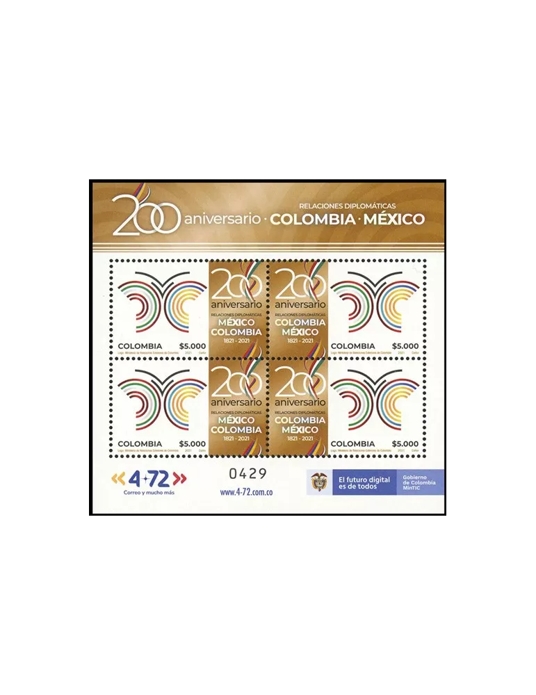 n° 2412/2413 (2 paires) - Timbre COLOMBIE Poste