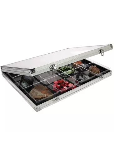 VITRINE ALU : 12 CASES (87 x 90 x 40 mm) - SAFE®