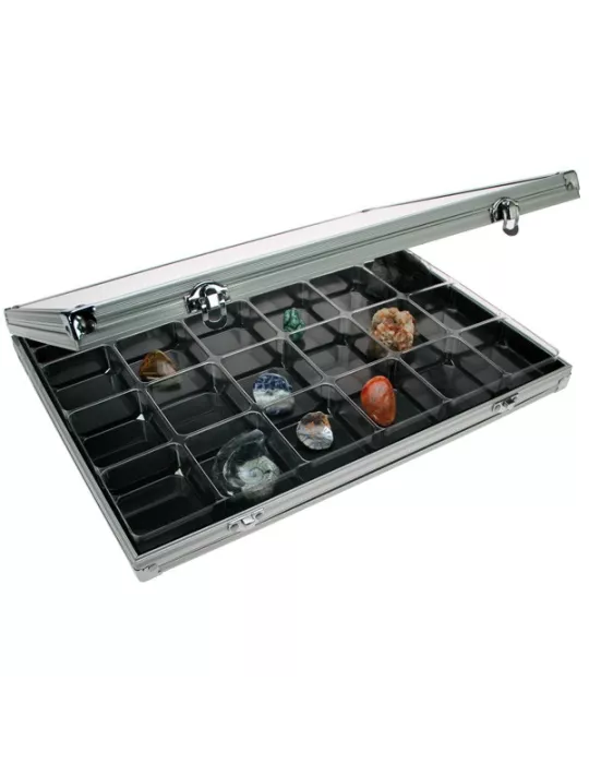 VITRINE ALU : 24 CASES (65 x 58 x 40 mm) - SAFE®