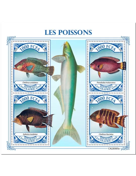 n° 9117/9120 - Timbre CENTRAFRIQUE Poste