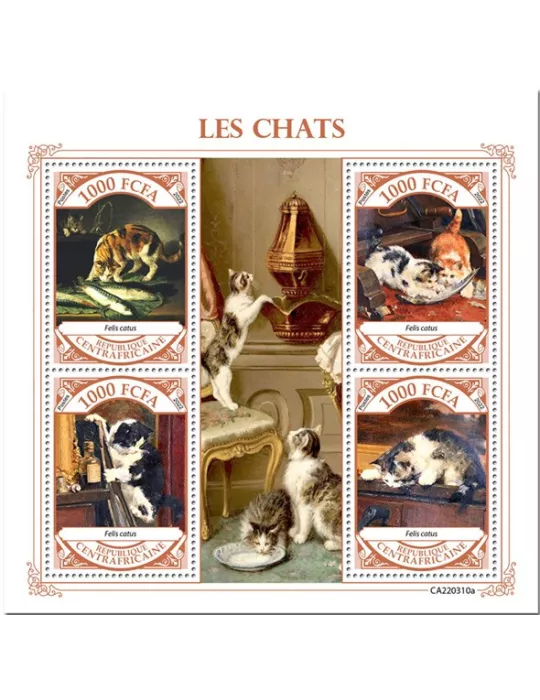 n° 9137/9140 - Timbre CENTRAFRIQUE Poste