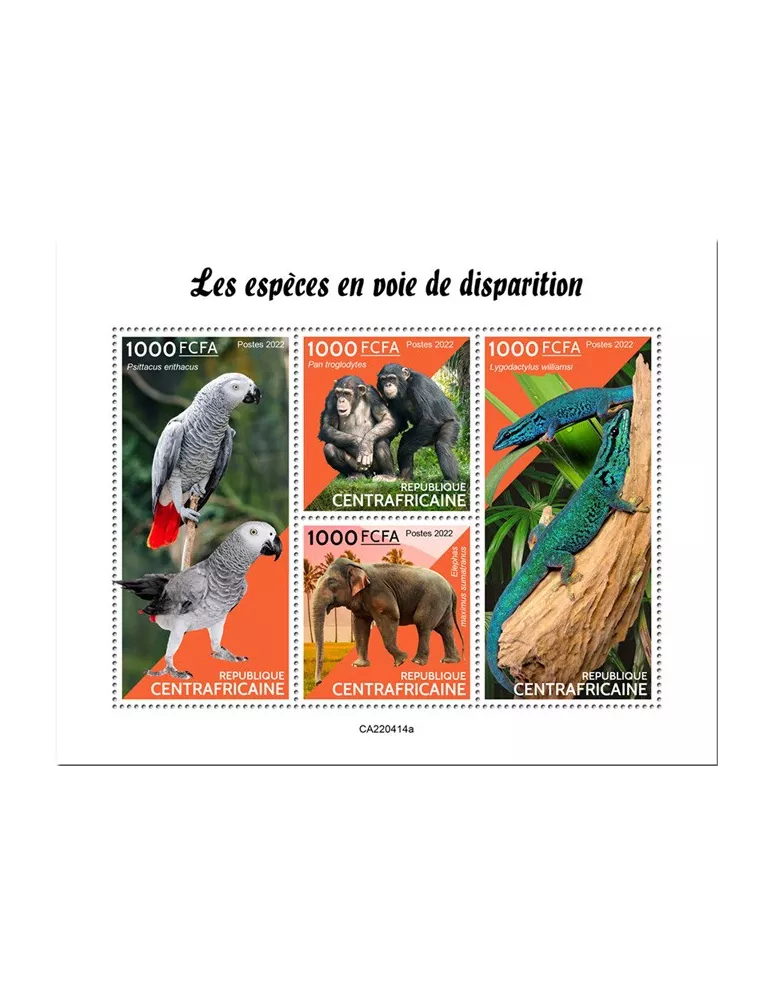 n° 9324/9327 - Timbre CENTRAFRIQUE Poste