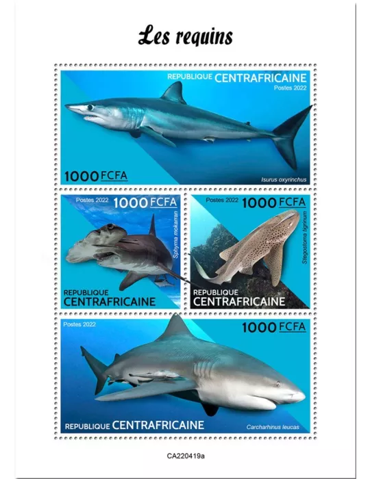 n° 9344/9347 - Timbre CENTRAFRIQUE Poste