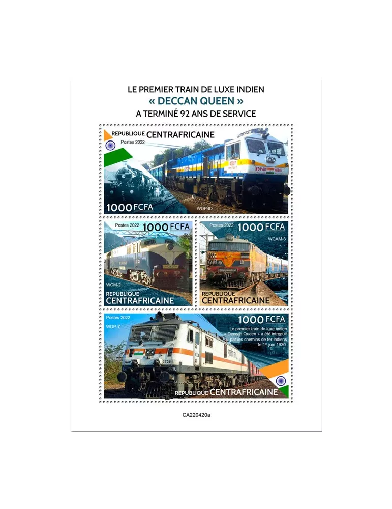 n° 9348/9351 - Timbre CENTRAFRIQUE Poste