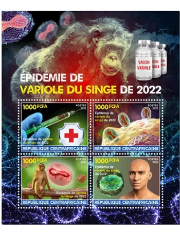 n° 9452/9455 - Timbre CENTRAFRIQUE Poste