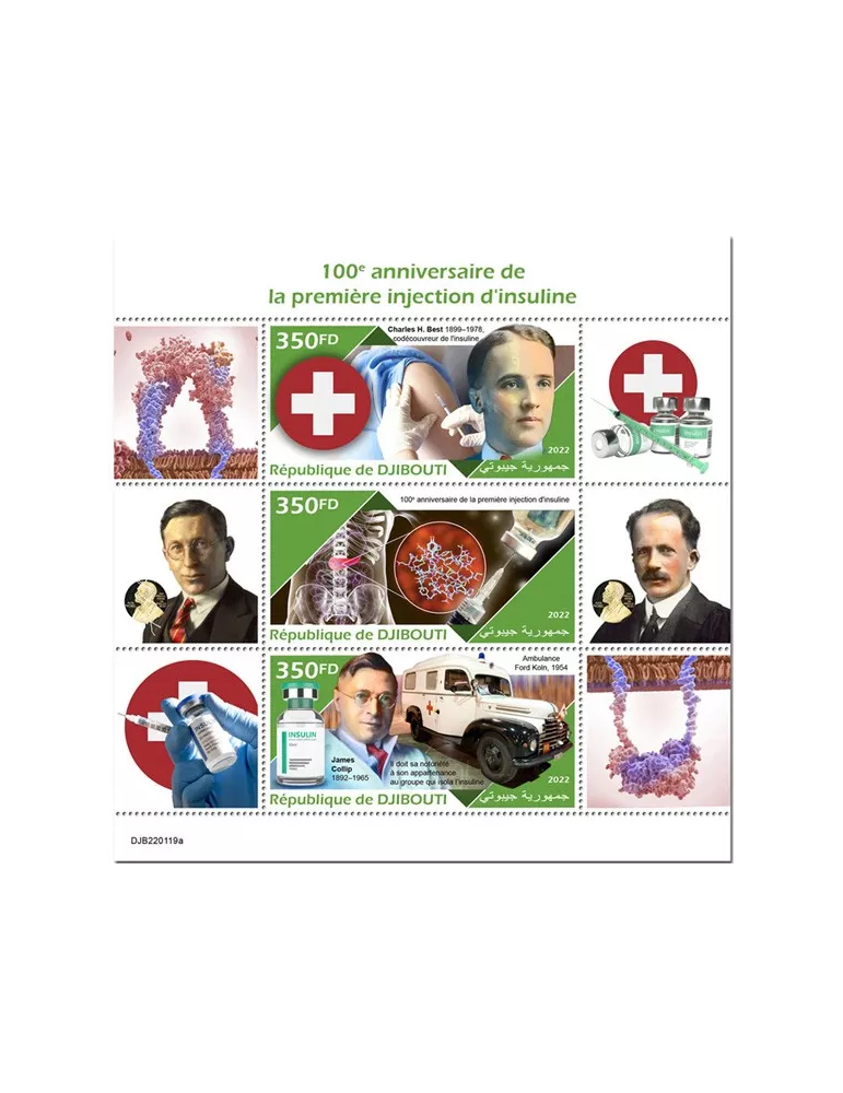 n° 3896/3898 - Timbre DJIBOUTI Poste