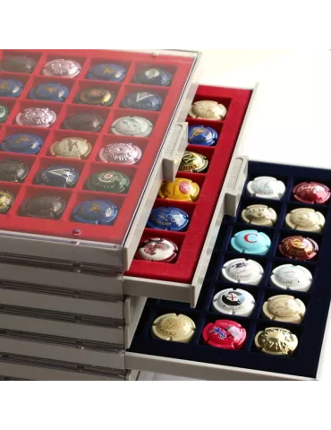 MEDAILLIER : 48 CASES (CAPSULES DE CHAMPAGNE)