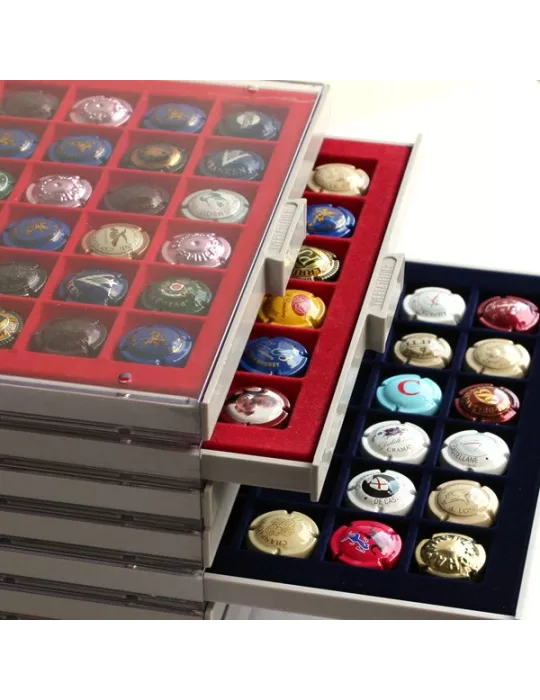 MEDAILLIER : 48 CASES (CAPSULES DE CHAMPAGNE)