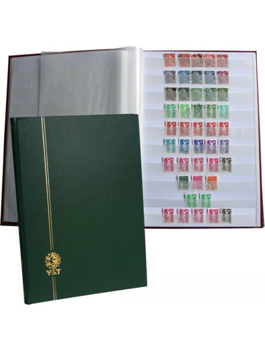 PERFECTA : Classeur fixe pour timbres (Grand modèle-Pages Blanches-32p.)